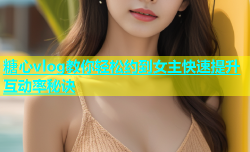 糖心vlog教你轻松约到女主快速提升互动率秘诀